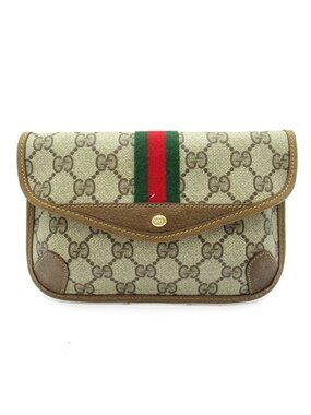 Gucci Vintage Sherry Line Pouch GG Supreme Beige